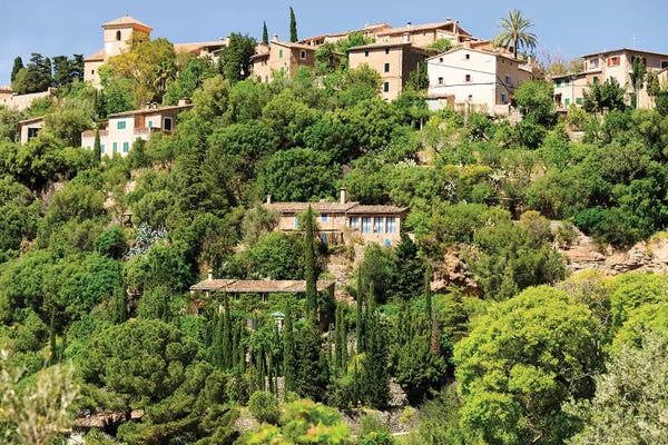 Emily Wilson: Spain, Balearic Islands, Mallorca. Cala Banyalbufar. Beachfront condos, houses. by Emily Wilson