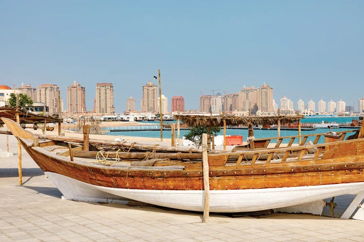 State of Qatar, Doha. Traditional dhow. by Emily Wilson wall art
