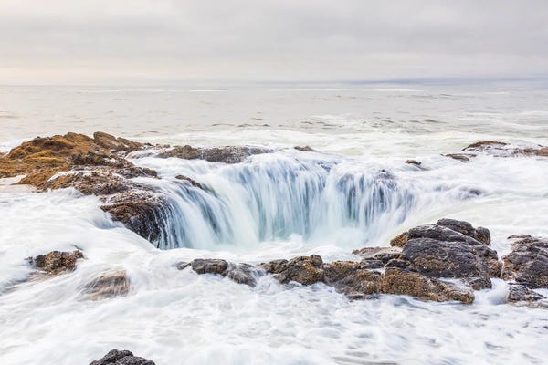 Emily Wilson: Yachats, Oregon, USA. Thor's Well On The Oregon Coast. by Emily Wilson