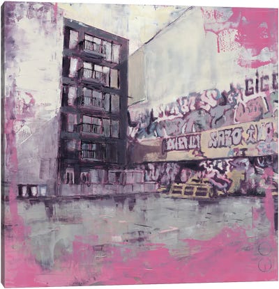 Berlin-21-04 Canvas Art Print - Gray & Pink Art
