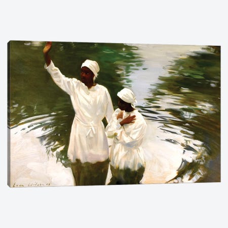 Baptism In A Pond Canvas Print #EWL12} by Evan Wilson Canvas Art