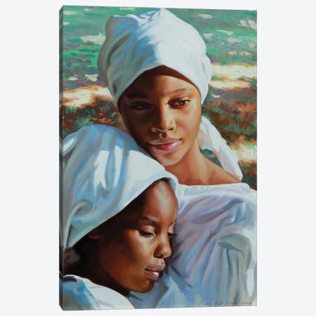 Baptism Sisters Canvas Print #EWL13} by Evan Wilson Canvas Artwork