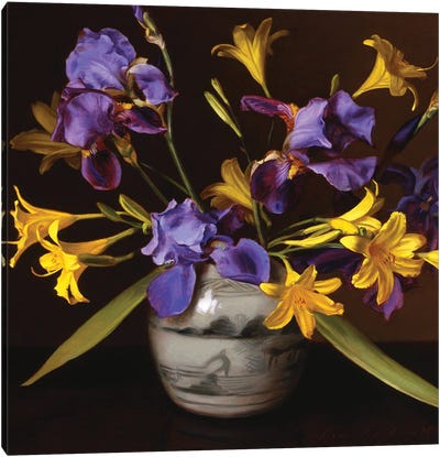 Irises And Lilies Canvas Art Print - Iris Art