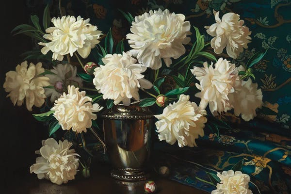 Evan Wilson: Peonies And Silver by Evan Wilson