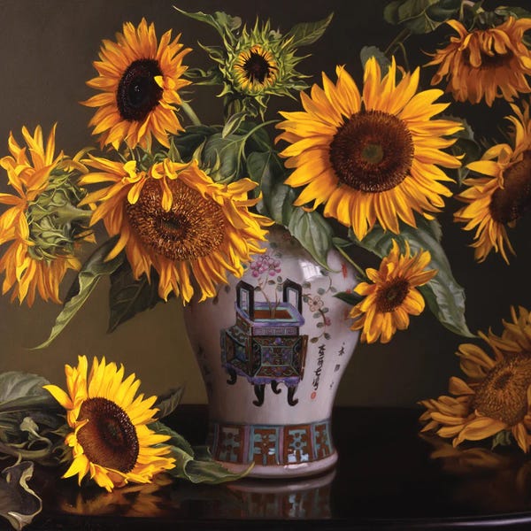 Fine Art Print: Sunflowers In A Chinese Urn II by Evan Wilson