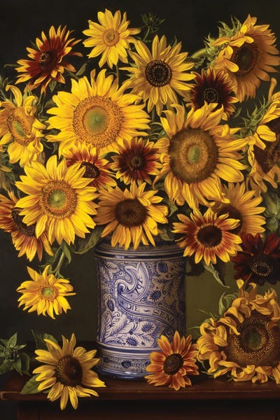 Fine Art Print: Sunflowers In An Italian Urn by Evan Wilson