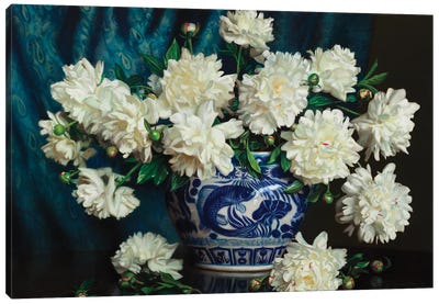 White Peonies 2023 Canvas Art Print - An Ode to Objects