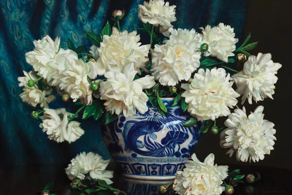 An Ode To Objects: White Peonies 2023 by Evan Wilson