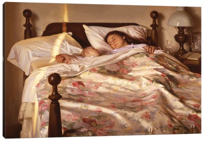 Anita And Elliot Canvas Art Print - Sleeping & Napping Art