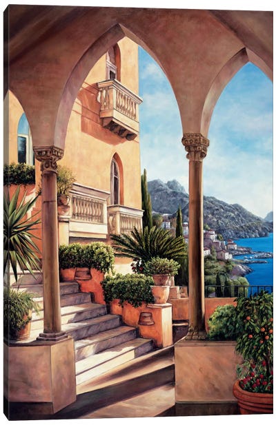Palazzo On Amalfi Canvas Art Print - Coastal Village & Town Art