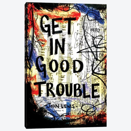 Good Trouble John Lewis Quote Canvas Print #EXB102} by Elexa Bancroft Canvas Art Print