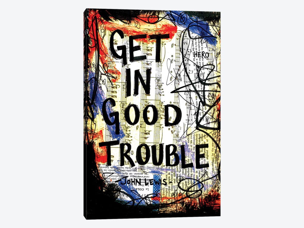 Good Trouble John Lewis Quote by Elexa Bancroft 1-piece Canvas Art Print