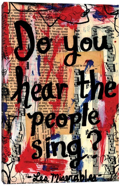 Sing From Les Miserables Canvas Art Print - Broadway & Musicals