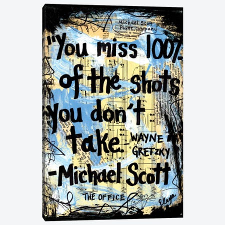 You Miss 100% Of The Shots From The Office Canvas Print #EXB10} by Elexa Bancroft Canvas Wall Art