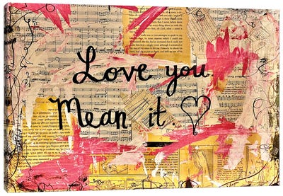 Love You, Mean It Canvas Art Print - Elexa Bancroft
