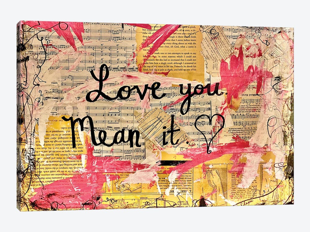 Love You, Mean It by Elexa Bancroft 1-piece Canvas Print