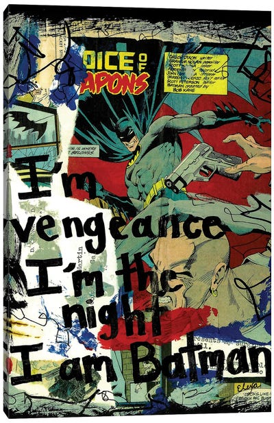 Vengeance Batman Canvas Art Print - Comic Book Character Art