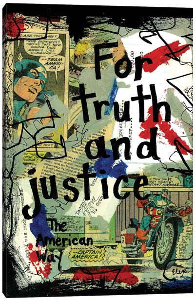 Truth Justice Captain America Canvas Art Print - Elexa Bancroft