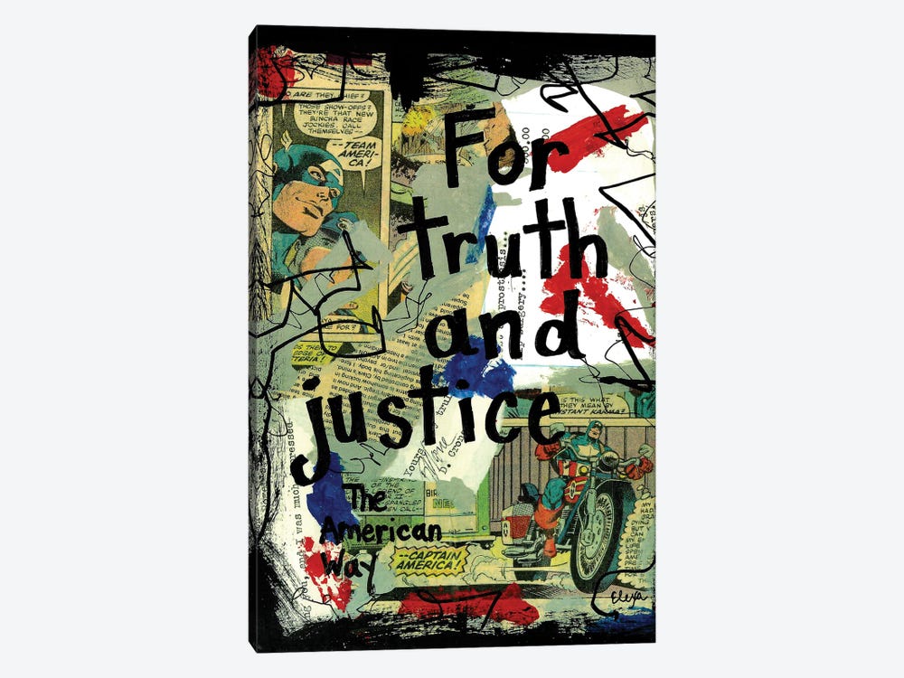 Truth Justice Captain America by Elexa Bancroft 1-piece Canvas Art