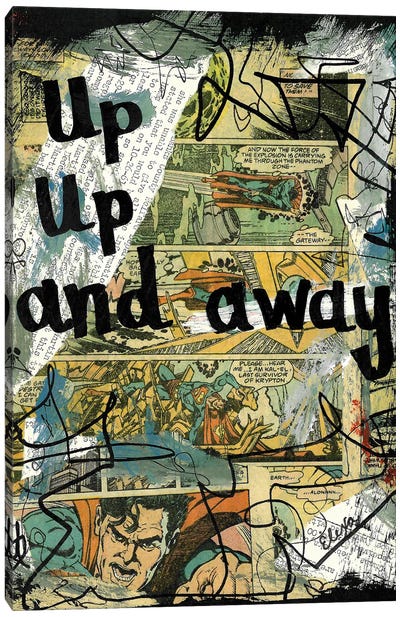 Up And Away Superman Canvas Art Print - Elexa Bancroft