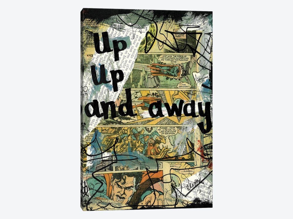 Up And Away Superman by Elexa Bancroft 1-piece Canvas Wall Art