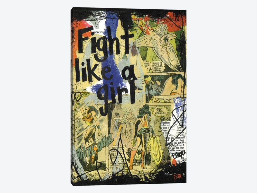 Fight Like Girl Wonder Woman by Elexa Bancroft 1-piece Art Print
