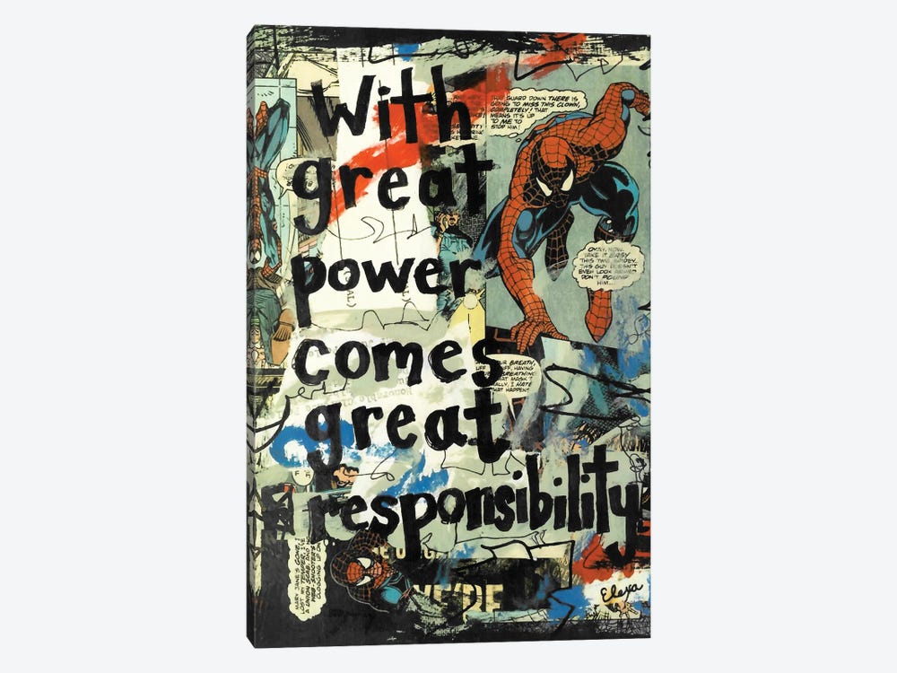 Great Power Spiderman by Elexa Bancroft 1-piece Canvas Print