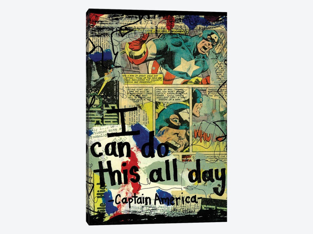 All Day Captain America by Elexa Bancroft 1-piece Canvas Artwork