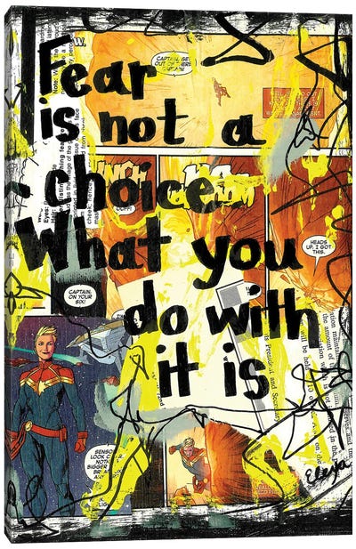 Fear Not A Choice Captain Marvel Canvas Art Print - Superhero Art