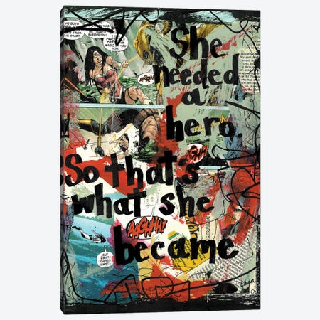 Needed A Hero Wonder Woman Canvas Print #EXB166} by Elexa Bancroft Canvas Wall Art