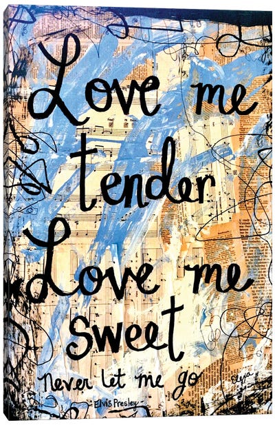 Love Me Tender By Elvis Canvas Art Print