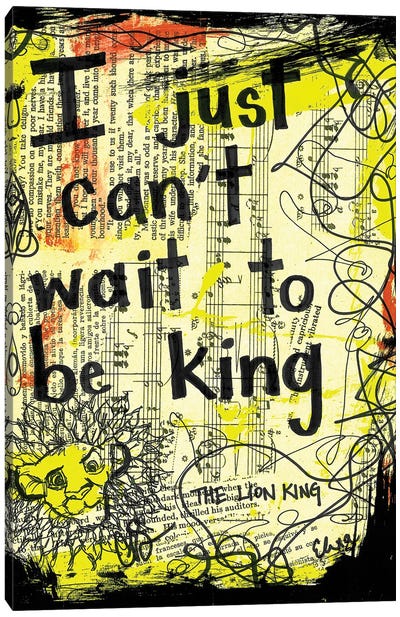 Can'T Wait To Be King Lion King Canvas Art Print - Elexa Bancroft