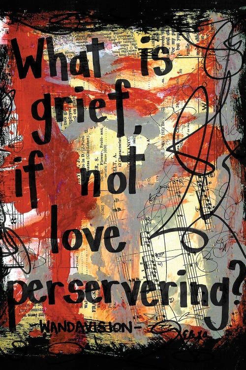 Grief Love Perservering Wandavision by Elexa Bancroft wall art