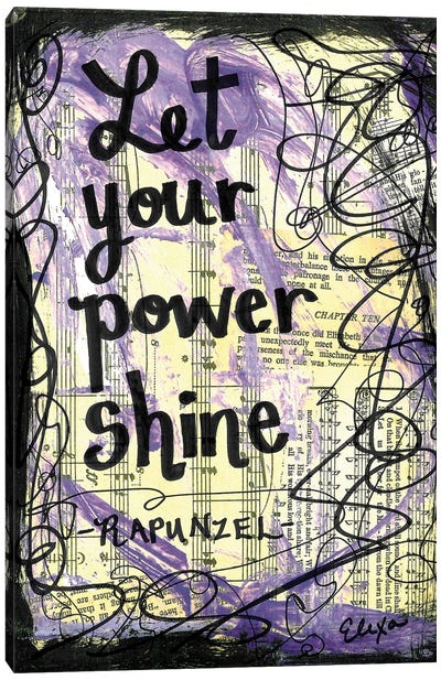 Power Shine Rapunzel Canvas Art Print - Movie & Television Character Art