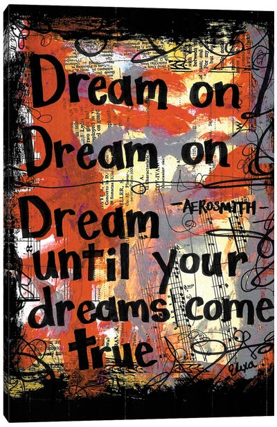 Dream On Aerosmith Canvas Art Print - Song Lyrics Art