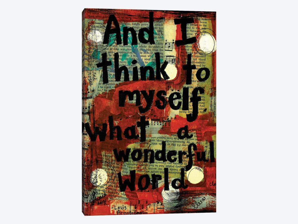 Wonderful World Louis Armstrong by Elexa Bancroft 1-piece Canvas Wall Art