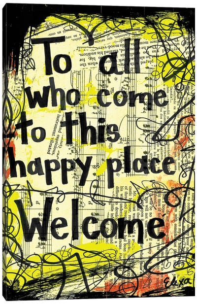 Happy Place Welcome Disney Canvas Art Print - Elexa Bancroft