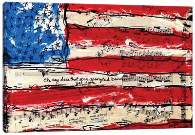 Oh Say American Flag Canvas Art Print - Elexa Bancroft