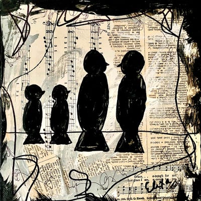 Four Songbirds by Elexa Bancroft canvas print