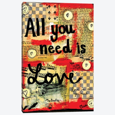 All You Need Is Love By Beatles Canvas Print #EXB23} by Elexa Bancroft Art Print