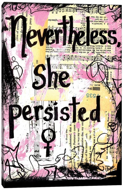 Nevertheless She Persisted Canvas Art Print - Elexa Bancroft
