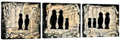 Two Songbirds Triptych Canvas Art Print - Elexa Bancroft
