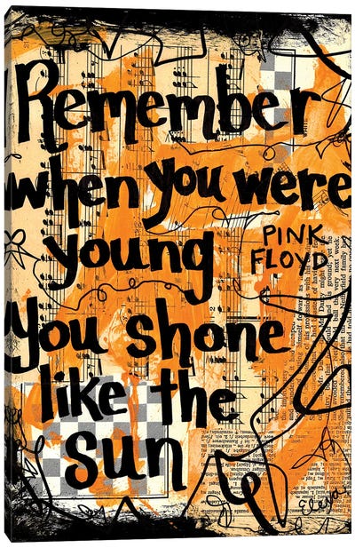 Shone Like The Sun By Pink Floyd Canvas Art Print - Elexa Bancroft