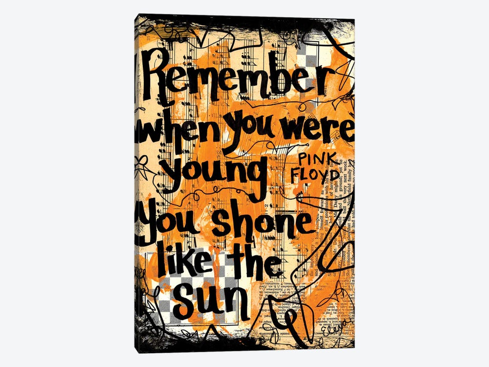 Shone Like The Sun By Pink Floyd by Elexa Bancroft 1-piece Canvas Print