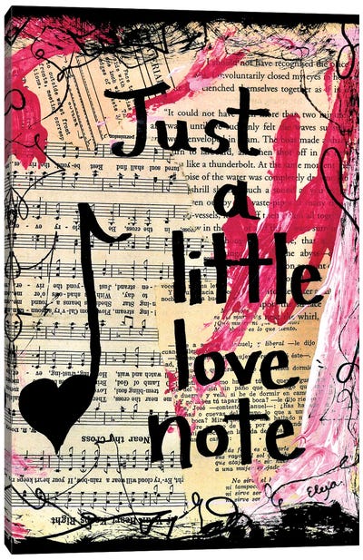Love Note Canvas Art Print - Musical Notes Art