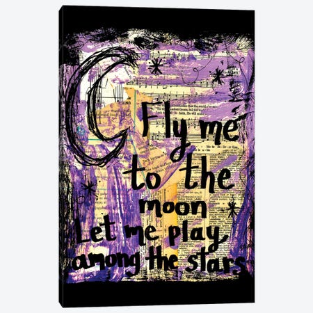 Fly Me To The Moon Canvas Print #EXB5} by Elexa Bancroft Canvas Artwork