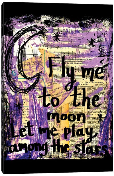 Fly Me To The Moon Canvas Art Print - Elexa Bancroft