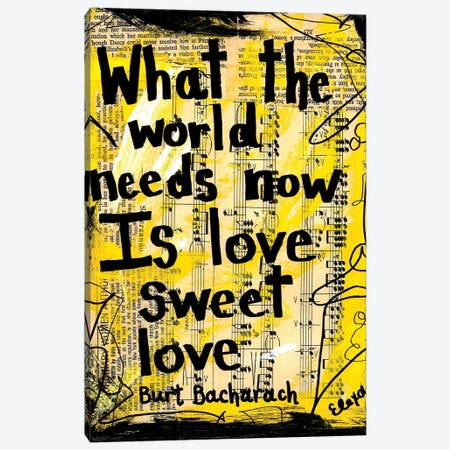 World Needs Love By Burt Bacharach Canvas Print #EXB62} by Elexa Bancroft Canvas Art Print