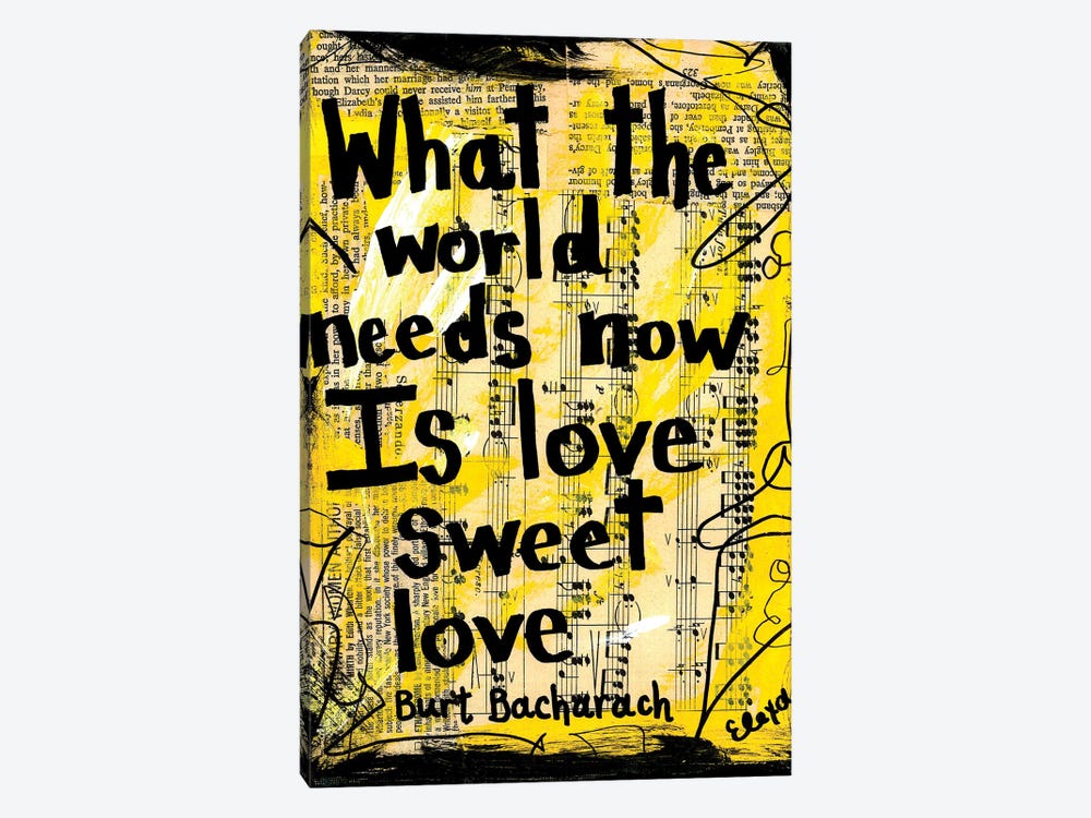 World Needs Love By Burt Bacharach by Elexa Bancroft 1-piece Canvas Artwork