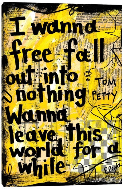 Free Fall By Tom Petty Canvas Art Print - Tom Petty